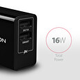 AXAGON ACU-DS16, SMART nabíječka do sítě, 2x USB výstup 5V/2.2A + 5V/1A, 16W