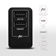 AXAGON ACU-DS16, SMART nabíječka do sítě, 2x USB výstup 5V/2.2A + 5V/1A, 16W