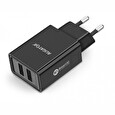 Aligator Chytrá síťová nabíječka 2,4A, 2xUSB, smart IC, černá