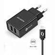 Aligator Chytrá síťová nabíječka 2,4A, 2xUSB, smart IC, černá, micro USB kabel