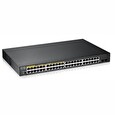 ZyXEL GS1900-48HP v2 50-port Gigabit Web Smart PoE switch, 48x gigabit RJ45 (z toho 24x PoE), 2x SFP, PoE budget 170W