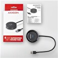 Axagon HUE-P1A, 4x USB 3.2 Gen 1 ROUND hub, micro USB nap. konektor, kabel USB-A 30cm