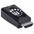 Manhattan adaptér HDMI na VGA, Micro Converter, HDMI Male na VGA Female, audio, černá