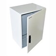 19" venkovní vodotěsný rozvaděč s krytím IP55, 17U, hloubka 450mm, 3-bodový zámek, šedý