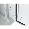 19" venkovní vodotěsný rozvaděč s krytím IP55, 17U, hloubka 450mm, 3-bodový zámek, šedý