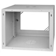 LEXI 19" nástěnný rozvaděč Basic 9U, šířka 520mm, hloubka 450mm, skleněné dveře, bez zad, šedý