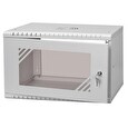 LEXI 19" nástěnný rozvaděč Basic 6U, šířka 520mm, hloubka 350mm, skleněné dveře, bez zad, šedý