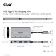 Club3D hub USB-C PD na 2x USB-C 10G porty a 2x USB-A 10G porty