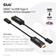 Club3D aktivní adaptér HDMI na USB-C, 4K60Hz, M/F