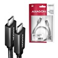 Axagon BUCM32-CM20AB, SPEED+ kabel USB-C <-> USB-C, 2m, USB 3.2 Gen 2, PD 100W 5A, 4k HD, ALU, oplet, černý