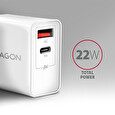 AXAGON ACU-PQ22W, PD & QUICK nabíječka do sítě 22W, 2x port (USB + USB-C), PD3.0/QC3.0/AFC/FCP/Apple, bílá