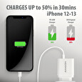 AXAGON ACU-PQ22W, PD & QUICK nabíječka do sítě 22W, 2x port (USB + USB-C), PD3.0/QC3.0/AFC/FCP/Apple, bílá