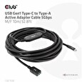 Club3D Kabel USB-C na USB-A, 5 Gbps (M/F), 10m