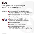 Club3D set adapterů USB-C Gen2 angled adapter set of 2, 4K120Hz (M/F)