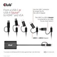 Club3D adaptér USB Gen1 Type-C/-A to Dual HDMI (4K/30Hz) / VGA (1080/60Hz)