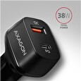 Axagon PWC-PQ38, PD & QUICK nabíječka do auta 38W, 2x port (USB + USB-C), PD3.0/QC3.0/AFC/FCP/Apple