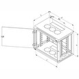 Triton 19" jednodílný rozvaděč 15U/600mm, odnímatelné boční kryty, černý