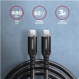 Axagon BUCM-CM10AB, HQ kabel USB-C <-> USB-C, 1m, USB 2.0, PD 60W 3A, ALU, oplet, černý