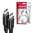 Axagon BUCM-CM10AB, HQ kabel USB-C <-> USB-C, 1m, USB 2.0, PD 60W 3A, ALU, oplet, černý
