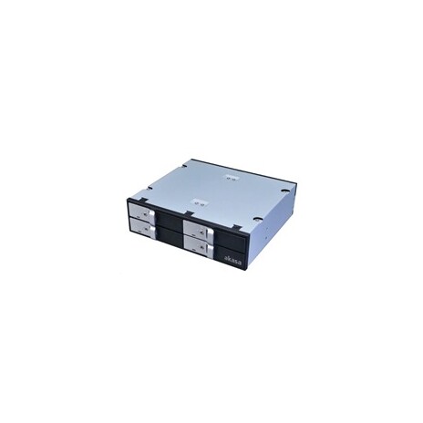 AKASA HDD box Lokstor M22, 4x 2,5" SATA HDD/SSD do 5,25" interní pozice, černý