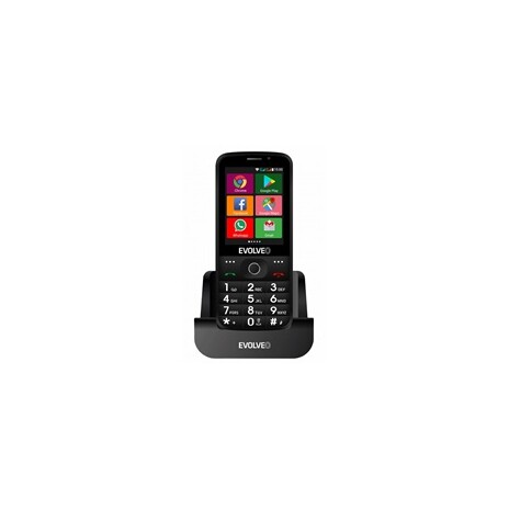 EVOLVEO EasyPhone AD, chytrý mobilní telefon pro seniory s nabíjecím stojánkem (černá barva)