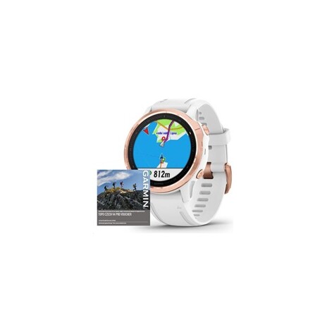 Garmin GPS sportovní hodinky fenix6S PRO Glass, RoseGold/White Band (MAP/Music)