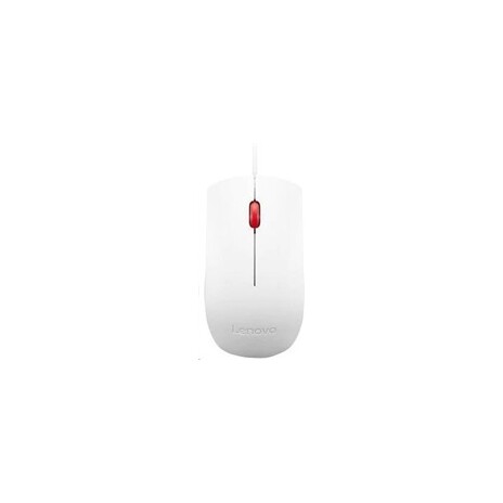 LENOVO myš drátová Essential USB Mouse - 1600dpi, Optical, USB, 3 tlačítka,bílá