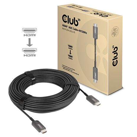 Club3D Kabel prodlužovací HDMI AOC kabel 8K60HZ (M/M), 20m, černá