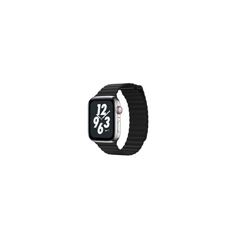 COTEetCI kožený magnetický řemínek Loop Band pro Apple Watch 42 / 44mm černý