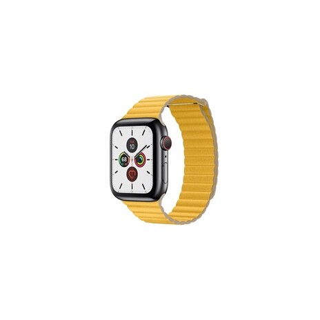 COTEetCI kožený magnetický řemínek Loop Band pro Apple Watch 42 / 44mm žlutý