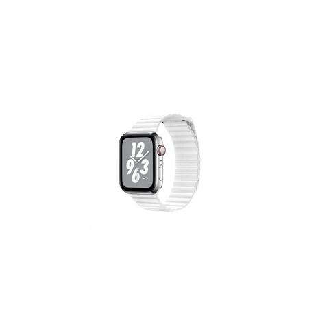 COTEetCI kožený magnetický řemínek Loop Band pro Apple Watch 42 / 44mm bílý