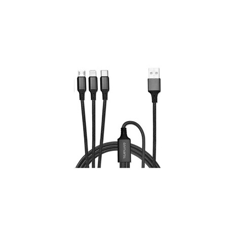 4smarts nabíjecí kabel ForkCord 3v1, délka 1m, černá