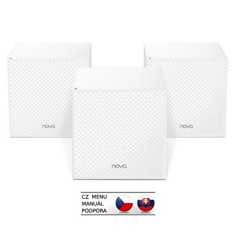Tenda Nova MW12 (3-pack) WiFi AC2100 Mesh Gigabit system Tri Band, 9x GLAN/GWAN, SMART CZ aplikace