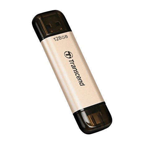Transcend 128GB JetFlash 930C, USB-C/USB 3.2 (Gen 1) duální flash disk, 420MB/s R, 400MB/s W, zlatý