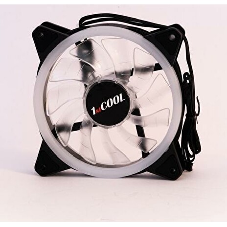 1stCOOL ventilátor RGB 12CM FAN pro case RAINBOW, 120x25mm (bílé lopatky)