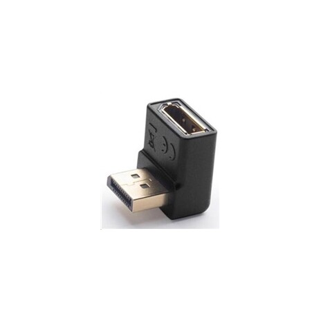 PremiumCord DisplayPort 1.2 dolů zahnutý adapter 90°, male/female, pozlacené konektory