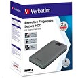 Verbatim externí HDD 2.5" 1TB, Executive Fingerprint Secure, USB 3.2 Gen 1 / USB-C, šedá