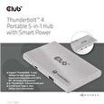 Club3D Rozbočovač Thunderbolt 4 Portable 5-in-1 Hub with Smart Power
