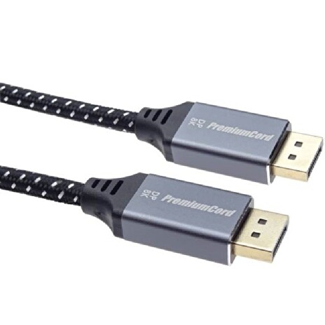 PremiumCord DisplayPort 1.4 přípojný kabel, kovové a zlacené konektory, 3m