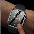 COTEetCI 4D sklo s celoplošným lepením s černým lemem pro Apple watch 45 mm