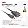 Club3D kabel DP na VGA, M/M, 2m
