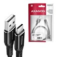 Axagon BUCM-AM15AB, HQ kabel USB-C <-> USB-A, 1.5m, USB 2.0, 3A, ALU, oplet, černý