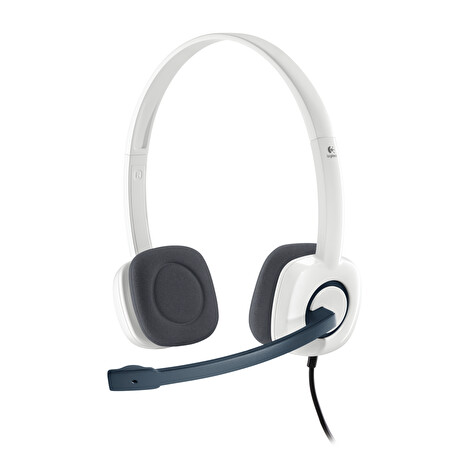 Logitech Stereo Headset H150 Coconut - náhlavní sluchátka, 2x 3.5mm jack, bílá, mikrofon, regulace hlasitosti na kabelu