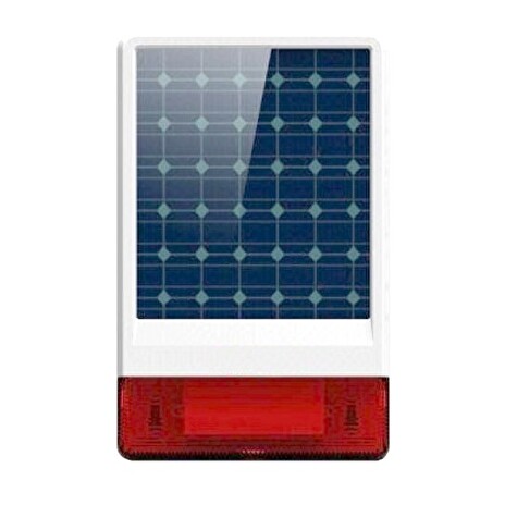 iGET Security P12 Bezdrát. solární venkovní siréna 110 dB. Indikace alarmu pomocí červeného majáčku,není nutné napájení