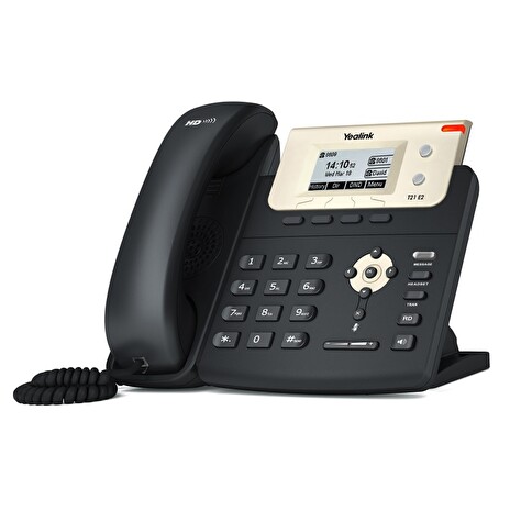 Yealink SIP-T21P E2 IP telefon/ 2x SIP/ CZ/SK displej/ 2x 10/100/ QoS/ PoE napájení/ bez adaptéru
