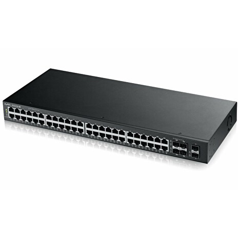 Zyxel GS2210-48, 50-port Managed Layer2+ Gigabit Ethernet switch, 44x Gigabit metal + 4x Gigabit dual personality (RJ45/