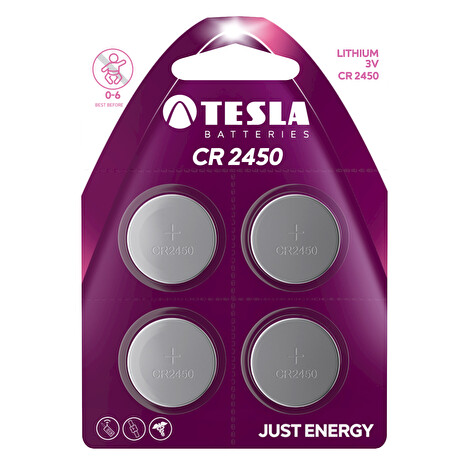 TESLA - baterie TESLA CR2450, 4ks, CR2450
