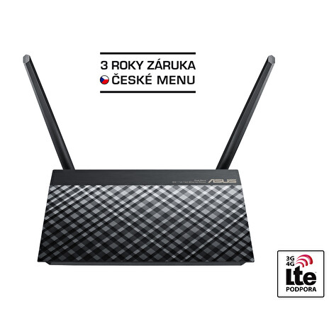 ASUS router RT-AC750 / 802.11a/b/g/n/ac / AC750 / 2x5dBi anténa / 2,4 GHz / 5 GHz / pro domácnosti i cloudové využití