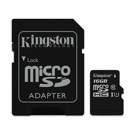 Kingston Micro SDHC Industrial karta 16GB Class 10 UHS-I (čtení/zápis: 90/45MB/s) s adaptérem