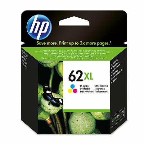 HP 62XL High Yield Tri-color Original Ink Cartridge (415 pages)